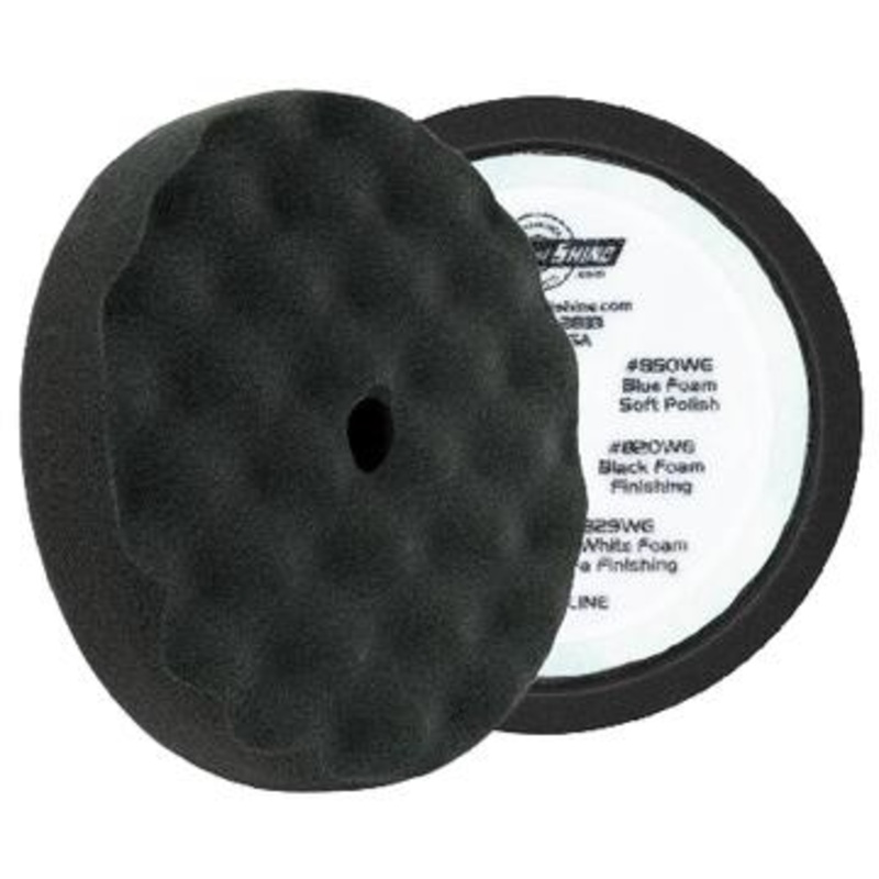 8″  Buff N Shine Black Foam Polishing Waffle Pad – 2 pack