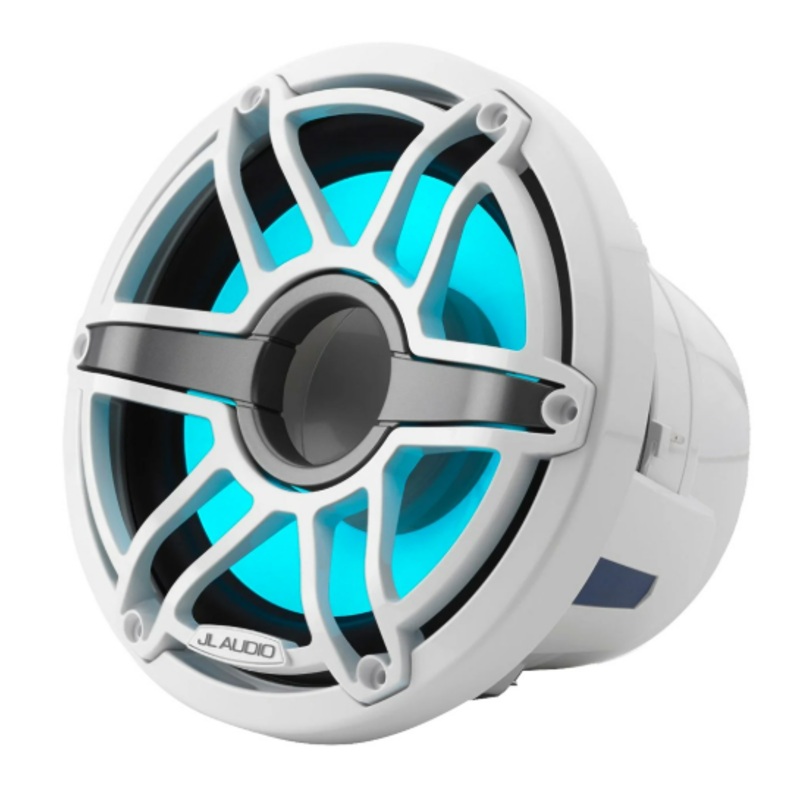 JL Audio M6 8″ Marine Subwoofer w/Gloss White Sport Grille & Transflective LED Lighting – M6-8IB-S-GwGw-i-4