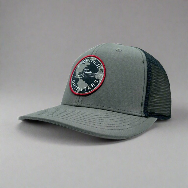 Sportfish Outfitters Globe – UV Lite GreyBlack Adjustable Hat