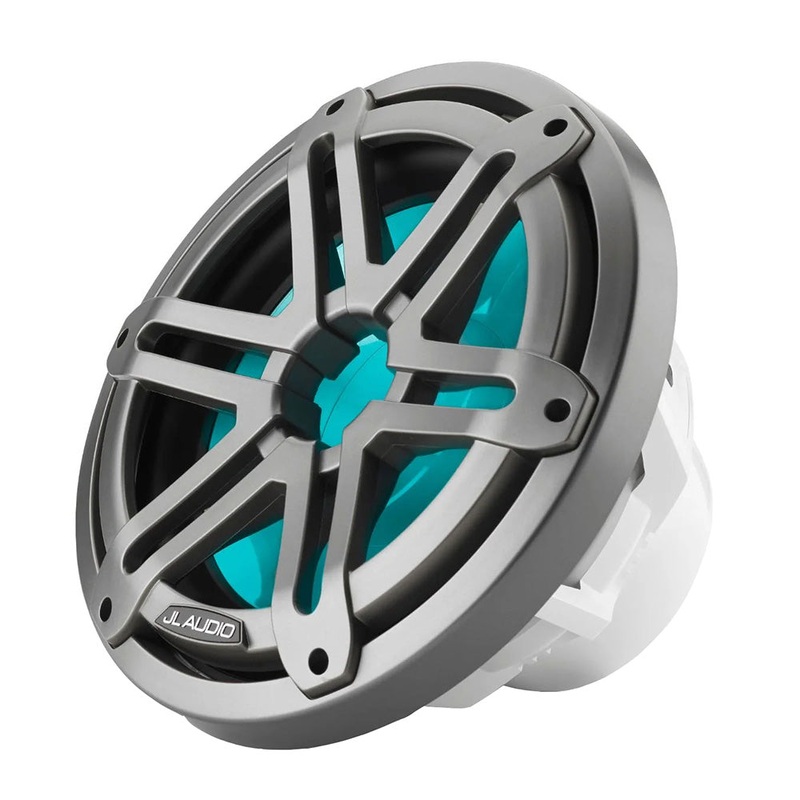 JL Audio M3 10″ Marine Subwoofer w/Grey Metallic Sport Grille  RGB LED Lighting – M3-10IB-S-Gm-i-4 [010-03264-00]