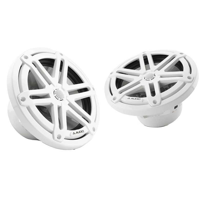 JL Audio M3 Series 7.7″ Marine Coaxial Speakers w/Gloss White Sport Grilles – M3-770X-S-Gw [010-03068-00]