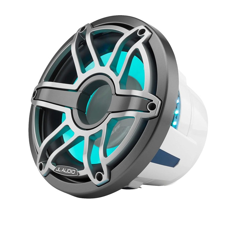JL Audio M6 10″ Marine Infinite-Baffle Subwoofer w/Titanium Sport Grille  Transflective LED Lighting – M6-10IB-S-GmTi-i-4 [010-03087-00]