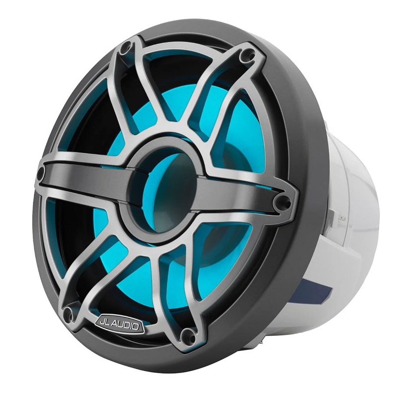JL Audio M6 8″ Marine Subwoofer w/Titanium Sport Grille  Transflective LED Lighting – M6-8IB-S-GmTi-i-4 [010-03082-00]