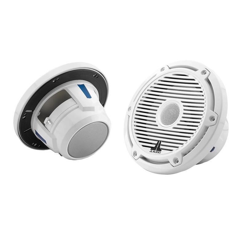 JL Audio M6 Series 6.5″ Marine Coaxial Speakers w/Gloss White Classic Grille – M6-650X-C-3Gw [010-03497-00]