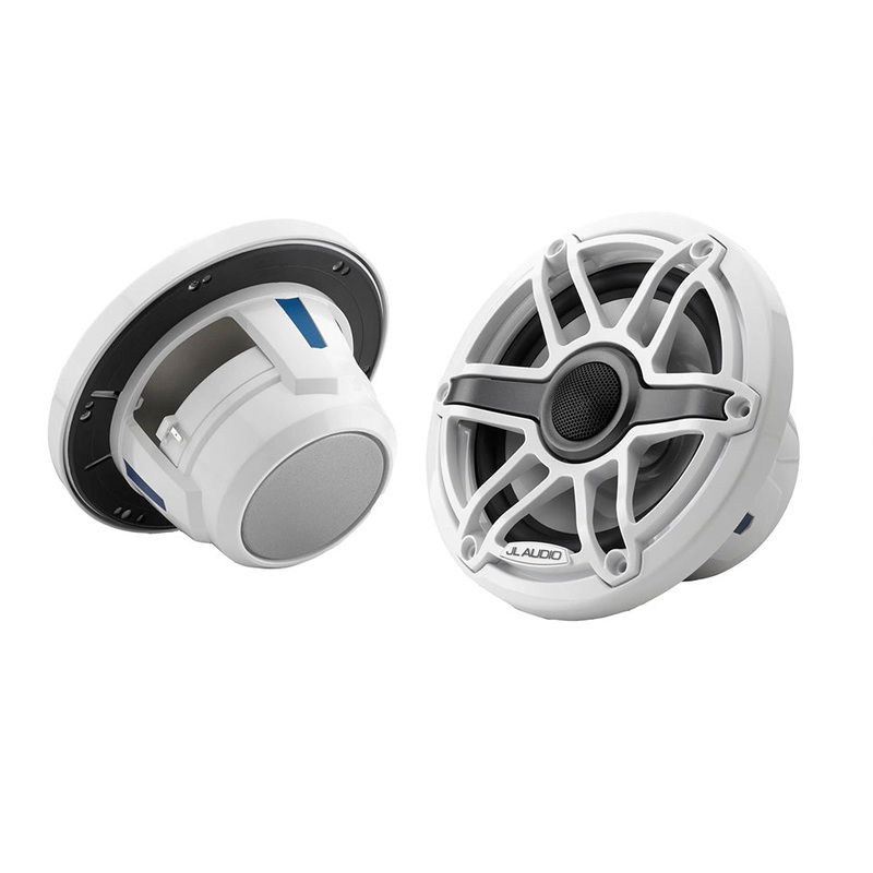 JL Audio M6 Series 6.5″ Marine Coaxial Speakers w/Gloss White Sport Grille – M6-650X-S-GwGw [010-03090-00]