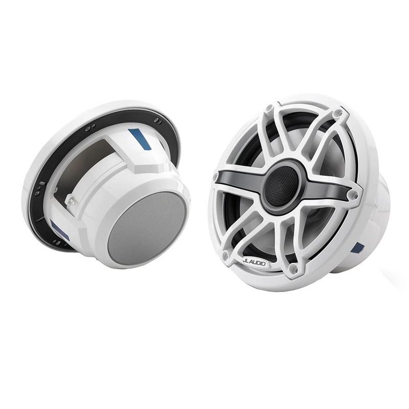JL Audio M6 Series 7.7″ Marine Coaxial Speakers w/Gloss White Sport Grille – M6-770X-S-GwGw [010-03073-00]