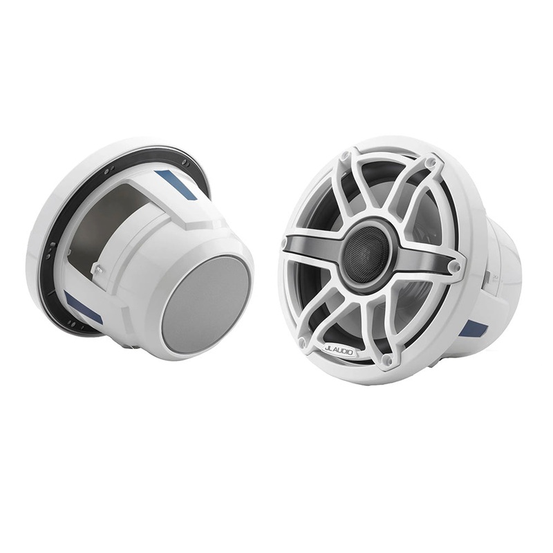 JL Audio M6 Series 8.8″ Marine Coaxial Speakers w/Gloss White Sport Grille – M6-880X-S-GwGw [010-03078-00]