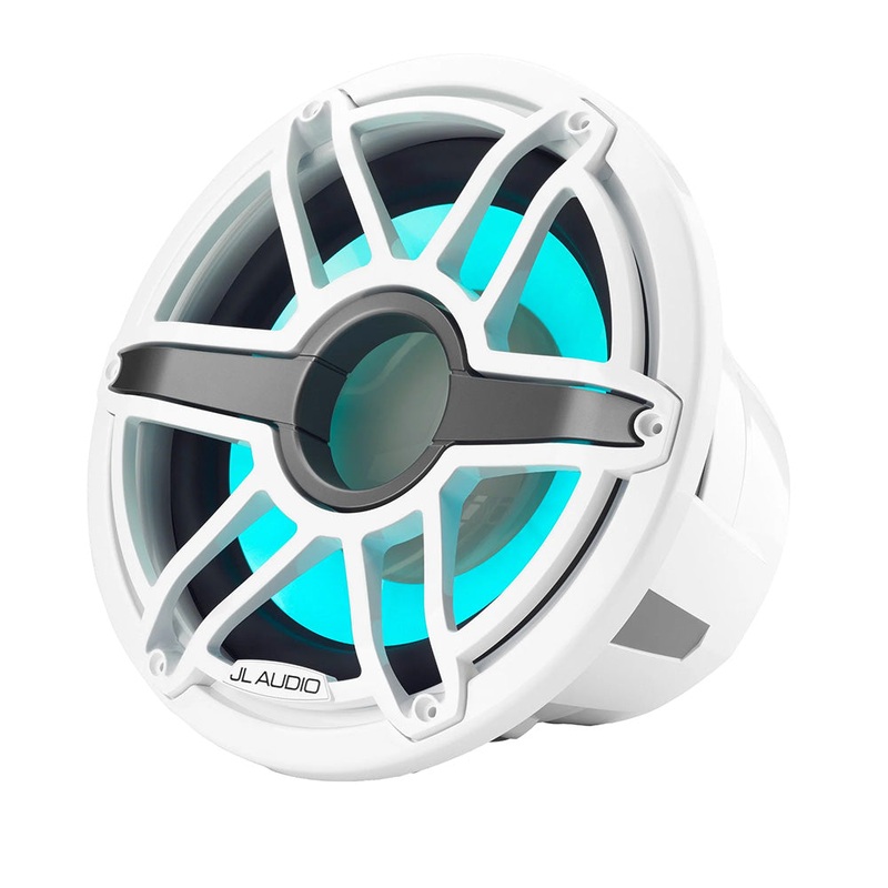 JL Audio M7 12″ Marine Subwoofer w/Gloss White Sport Grille  Transflective LED Lighting – M7-12IB-S-GwGw-i-4 [010-03287-00]