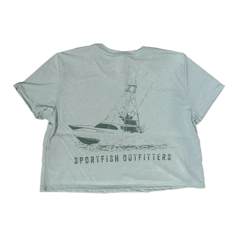 Vintage Running Shot Women’s Crop Top – Seafoam Small
